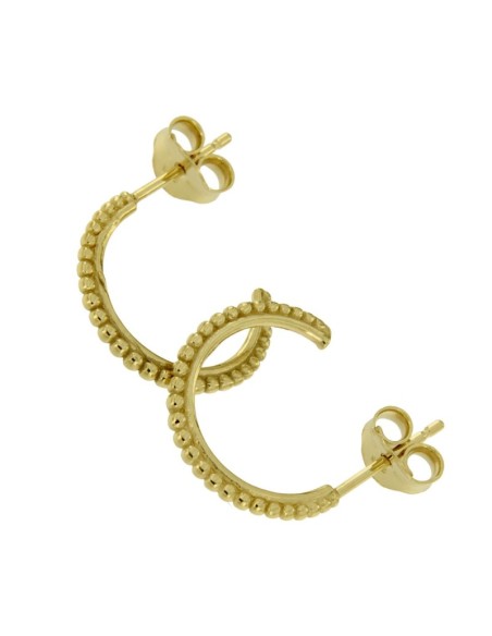 CRI-692 - CRIOLLA DE PLATA CHAPADA EN ORO CON ABERTURA TRASERA Y MOTIVO DE BOLITAS UNIDAS