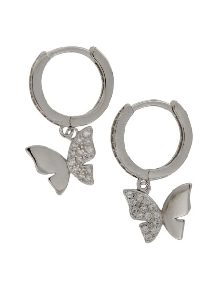 CRI-1068 - CRIOLLA DE PLATA DE 9 MM CON MOTIVO DE MARIPOSA CON CIRCONITA  