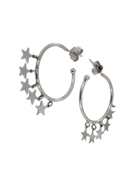 CRI-673 - CRIOLLA DE PLATA CON ABERTURA TRASERA CON MOTIVOS DE ESTRELLAS COLGANTES