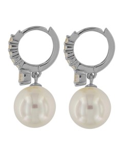 CRI-1267 - CRIOLLA DE PLATA CON PIEDRA Y CIRCONITA BLANCA CON PERLA 10 MM X 25 MM 2