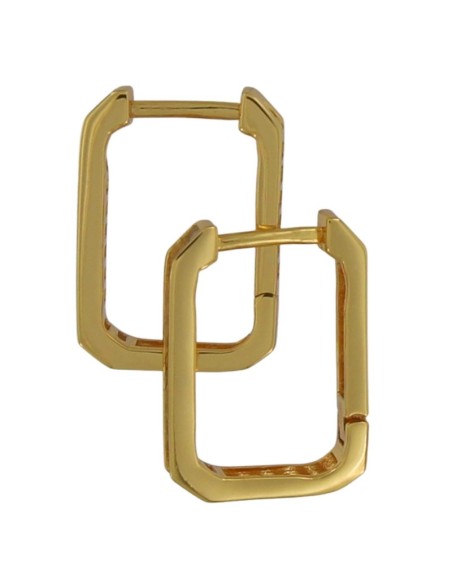 CRI-1246 - CRIOLLA DE PLATA CHAPADA EN ORO CON FORMA OVALADA Y CIRCONITA DE 10 MM X 15 MM