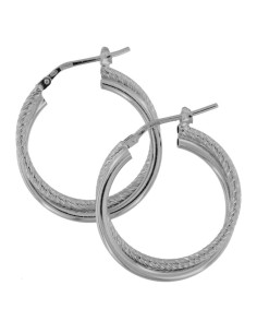 CRI-1169 - CRIOLLA DE PLATA CON DOBLE TIRA UNA DIAMANTADA ENTRELAZADAS DE 20 MM 2