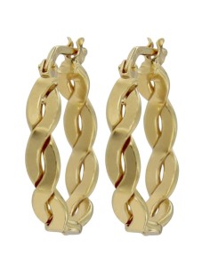 CRI-1174 - CRIOLLA DE PLATA CHAPADO EN ORO ENTRELAZADA DE 15 MM