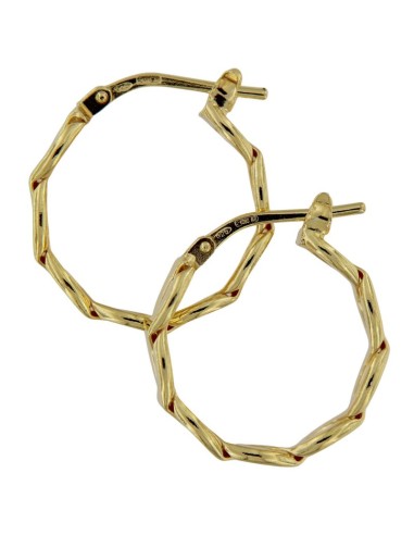 CRI-1174 - CRIOLLA DE PLATA CHAPADO EN ORO ENTRELAZADA DE 15 MM