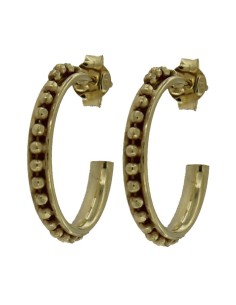 CRI-1165 - CRIOLLA DE PLATA CHAPADA EN ORO CON BOLITAS DE 10 MM