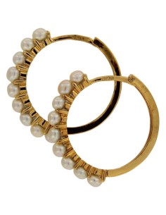 CRI-1061 - CRIOLLA DE PLATA CHAPADA EN ORO CON PERLITAS DE 12 MM  2