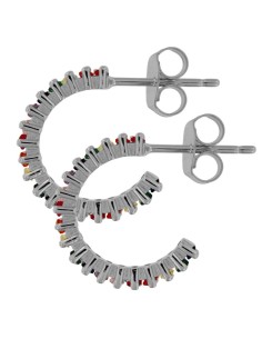 CRI-1252 - CRIOLLA DE PLATA CON PIEDRA DE COLOR DE 4 MM Y 11 MM INT 2