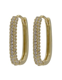 CRI-961 - CRIOLLA DE PLATA CHAPADA EN ORO CON CIRCONITA DE 10 MM X 15 MM 