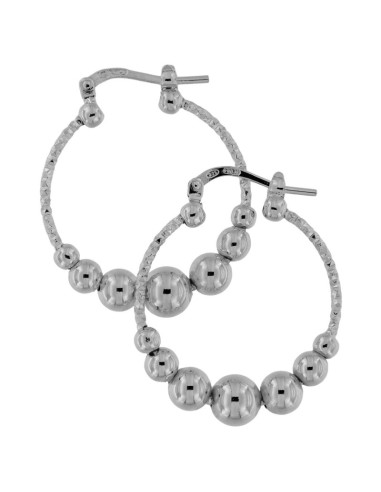 CRI-1177 - CRIOLLA DE PLATA DIAMANTADA CON MOTIVO DE BOLAS DE 20 MM