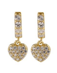 CRI-1039 - CRIOLLA DE PLATA CHAPADA EN ORO CON MOTIVO DE CORAZÓN CON CIRCONITA DE 8 MM