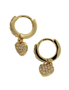 CRI-1039 - CRIOLLA DE PLATA CHAPADA EN ORO CON MOTIVO DE CORAZÓN CON CIRCONITA DE 8 MM 2