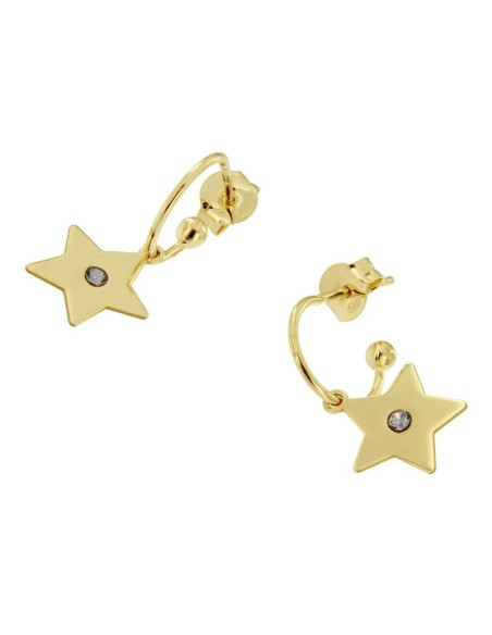 CRI-698 - CRIOLLA DE PLATA CHAPADA EN ORO CON MOTIVO DE ESTRELLA CON CIRCONITA CENTRAL