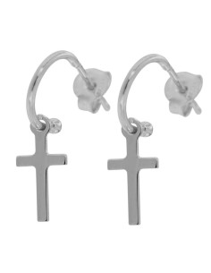 CRI-1021 - CRIOLLA DE PLATA DE 8 MM CON CRUZ COLGANTE DE 13 MM