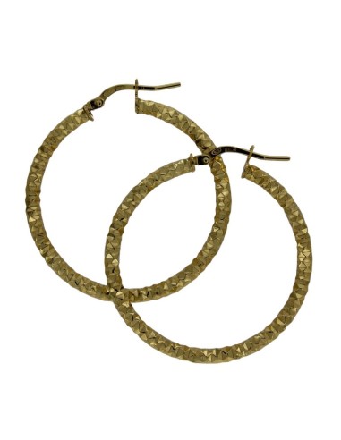 CRI-1149 - CRIOLLA DE PLATA CHAPADA EN ORO MARTELLE DE 4 MM Y 20 MM