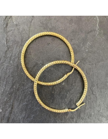 CRI-468 - CRIOLLA CHAPADO ORO DE 40 MM DIAMETRO INTERIOR