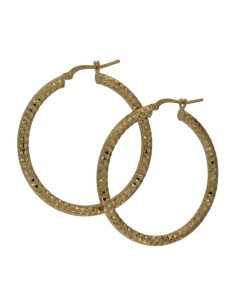 CRI-739 - CRIOLLA DE PLATA CHAPADA EN ORO DIAMANTADA DE 30 MM DIÁMETRO