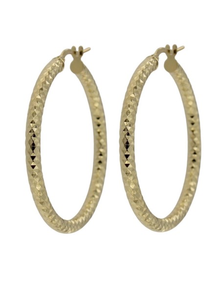 CRI-739 - CRIOLLA DE PLATA CHAPADA EN ORO DIAMANTADA DE 30 MM DIÁMETRO