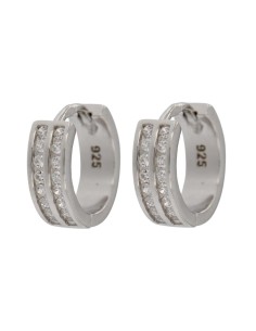 CRI-941 - CRIOLLA DE PLATA CON DOS TIRAS DE CIRCONITAS DE 9 MM 