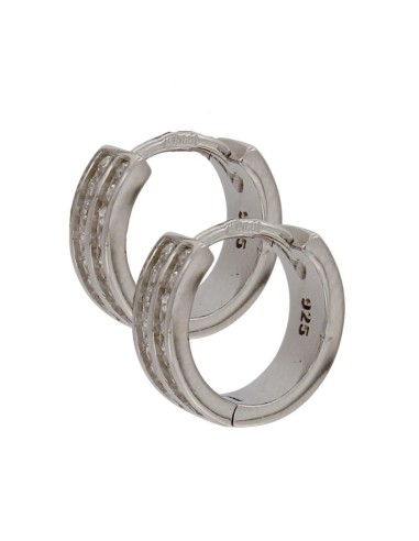 CRI-941 - CRIOLLA DE PLATA CON DOS TIRAS DE CIRCONITAS DE 9 MM 