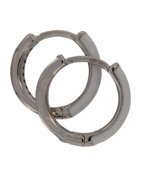 CRI-858 - CRIOLLA DE PLATA EN FORMA CIRCULAR CON UNA PARTE DE ESMALTE BLANCO Y LA OTRA PARTE DE CIRCONITA DE 12,5 MM