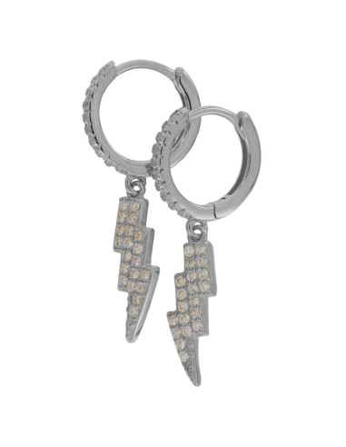 CRI-1231 - CRIOLLA DE PLATA CON CIRCONITA DE 9 MM Y RAYO DE 6 MM X 16 MM