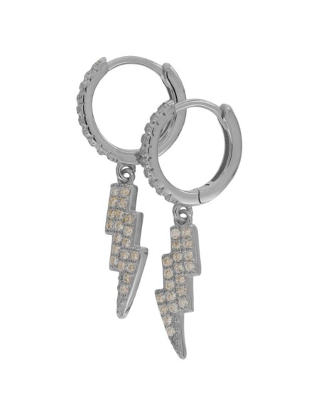 CRI-1231 - CRIOLLA DE PLATA CON CIRCONITA DE 9 MM Y RAYO DE 6 MM X 16 MM