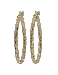 CRI-1114 - CRIOLLA DE PLATA CHAPADA EN ORO CON MOTIVO VOLTEADO OVALADO DE 18 MM X 20 MM