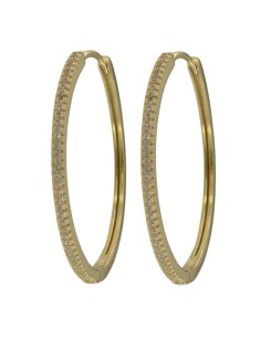 CRI-851 - CRIOLLA DE PLATA CHAPADA EN ORO CON MOTIVO DE TIRA DE CIRCONITA DE 30 MM DE DIÁMETRO