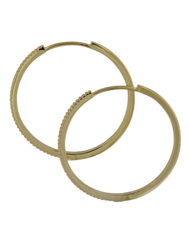 CRI-851 - CRIOLLA DE PLATA CHAPADA EN ORO CON MOTIVO DE TIRA DE CIRCONITA DE 30 MM DE DIÁMETRO