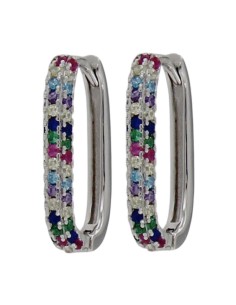 CRI-1096 - CRIOLLA DE PLATA CON CIRCONITA DE COLORES DE 10 MM X 15 MM 