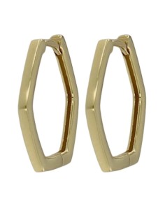 CRI-1261 - CRIOLLA DE PLATA CHAPADA EN ORO HEXAGONAL DE 14 MM