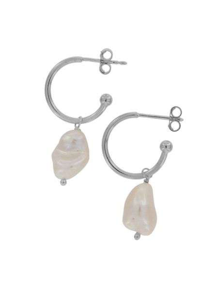 CRI-978 - CRIOLLA DE PLATA CON MOTIVO DE PERLA CULTIVADA 12 MM 