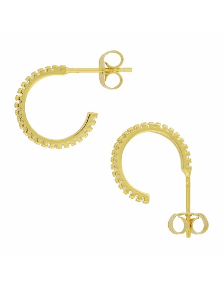 CRI-562 - CRIOLLA DE PLATA CHAPADA EN ORO CON CIRCONITA Y CIERRE DE PRESIÓN