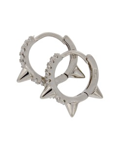 CRI-939 - CRIOLLA DE PLATA CON PINCHOS Y CIRCONITA DE 10 MM  2