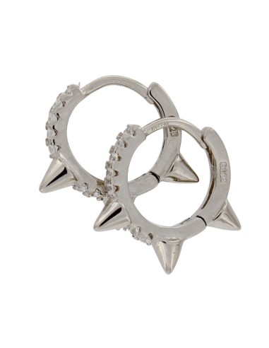 CRI-939 - CRIOLLA DE PLATA CON PINCHOS Y CIRCONITA DE 10 MM 