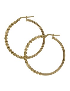 CRI-1118 - CRIOLLA DE PLATA CHAPADA EN ORO CON MOTIVO DE BOLITAS DE 22 MM 2