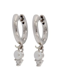 CRI-709 - CRIOLLA DE PLATA LISA CON PERLA Y CIRCONITA CPN 3 GARRAS 8 MM, 12 MM DIÁMTERO RD