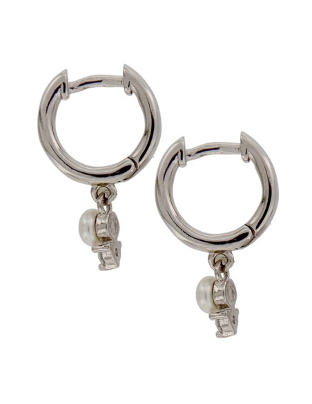 CRI-709 - CRIOLLA DE PLATA LISA CON PERLA Y CIRCONITA CPN 3 GARRAS 8 MM, 12 MM DIÁMTERO RD