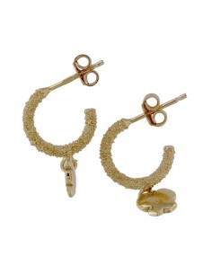 CRI-928 - CRIOLLA DE PLATA DIAMANTADA CHAPADA EN ORO DE 8 MM INT. CON MOTIVO DE MARIPOSA COLGANTE DE 7 MM  2