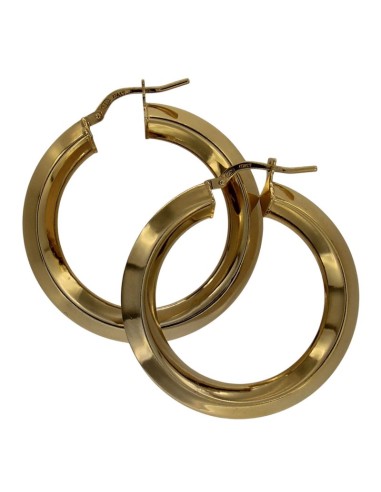 CRI-899 - CRIOLLA DE PLATA CHAPADA EN ORO CON FORMA ABSTRACTA RELIEVE DE 40 MM X 5 MM 