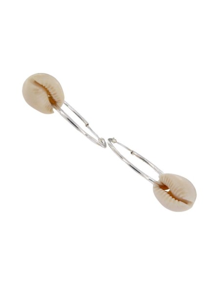 CRI-801 - CRIOLLA DE PLATA DE 1,5X22 MM Y CONCHA COLGANTE