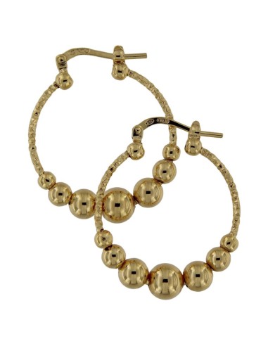 CRI-1178 - CRIOLLA DE PLATA CHAPADA EN ORO DIAMANTADA CON MOTIVO DE BOLAS DE 20 MM