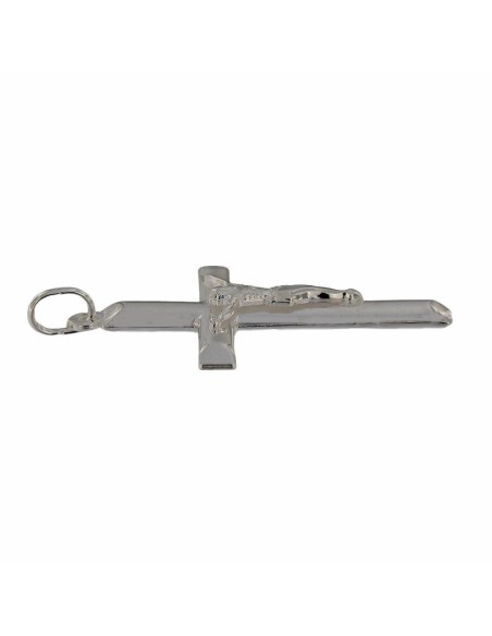 CRUZ-317 - CRUZ DE PLATA TUBO CON CRISTO DE 40 MM X 26 MM 