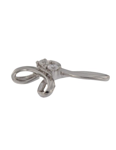 CRUZ-309 - CRUZ DE PLATA BRILLO Y DOS CIRCONITAS DE 22MM X 16 MM