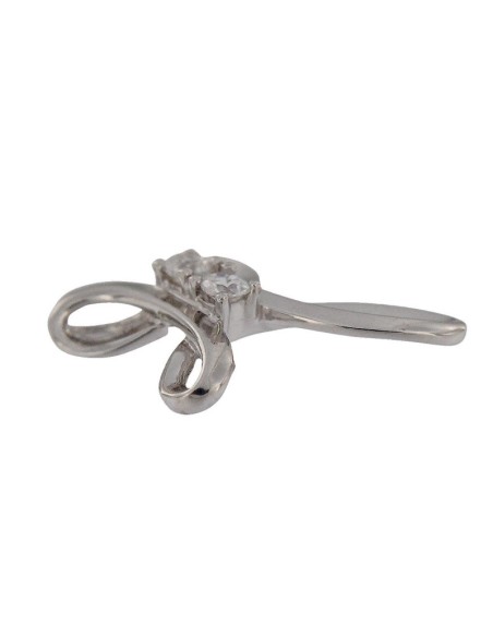 CRUZ-309 - CRUZ DE PLATA BRILLO Y DOS CIRCONITAS DE 22MM X 16 MM