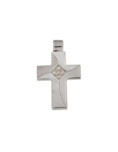 CRUZ-44 - CRUZ PLATA BRILLO Y MATE CON CIRCONITAS DE 32 MM X 23 MM