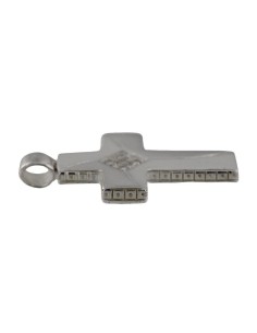 CRUZ-44 - CRUZ PLATA BRILLO Y MATE CON CIRCONITAS DE 32 MM X 23 MM 2