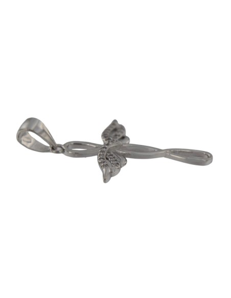 CRUZ-321 - CRUZ DE PLATA CON CIRCONITAS DE 25 MM X 20 MM 