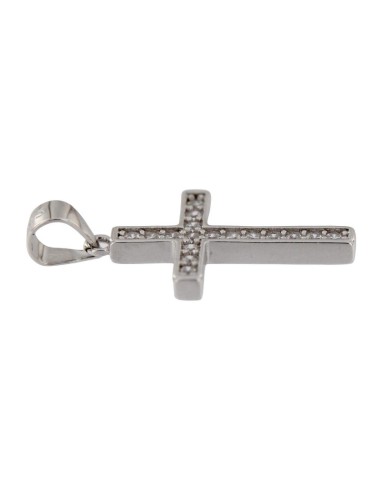 CRUZ-316 - CRUZ DE PLATA CON CIRCONITAS DE 20 MM X 13 MM