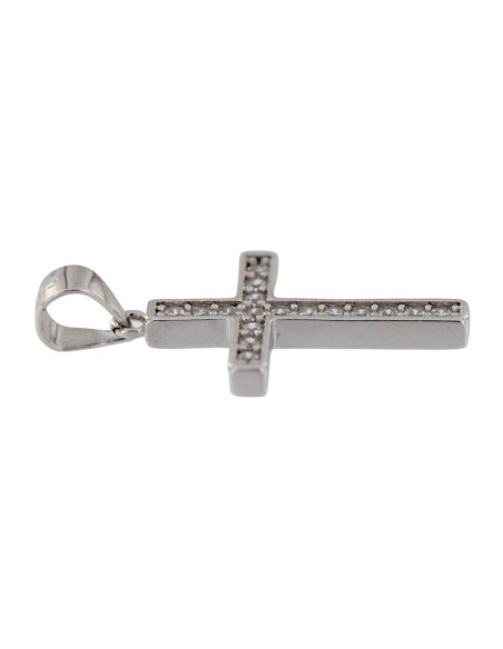 CRUZ-316 - CRUZ DE PLATA CON CIRCONITAS DE 20 MM X 13 MM